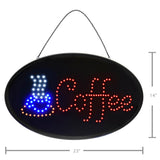 Alpine Industries LED Coffee Sign, Oval, 23 x 14