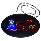 Alpine Industries LED Coffee Sign, Oval, 23 x 14