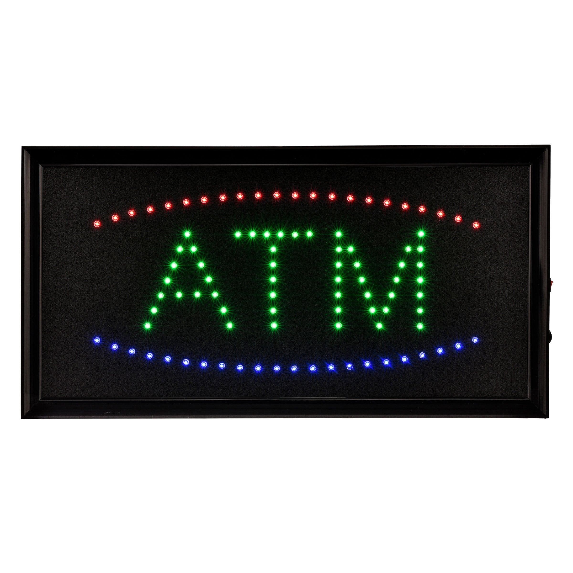 19" x 10" LED Rectangular Blue and Green ATM Sign with Two Display Modes Main image