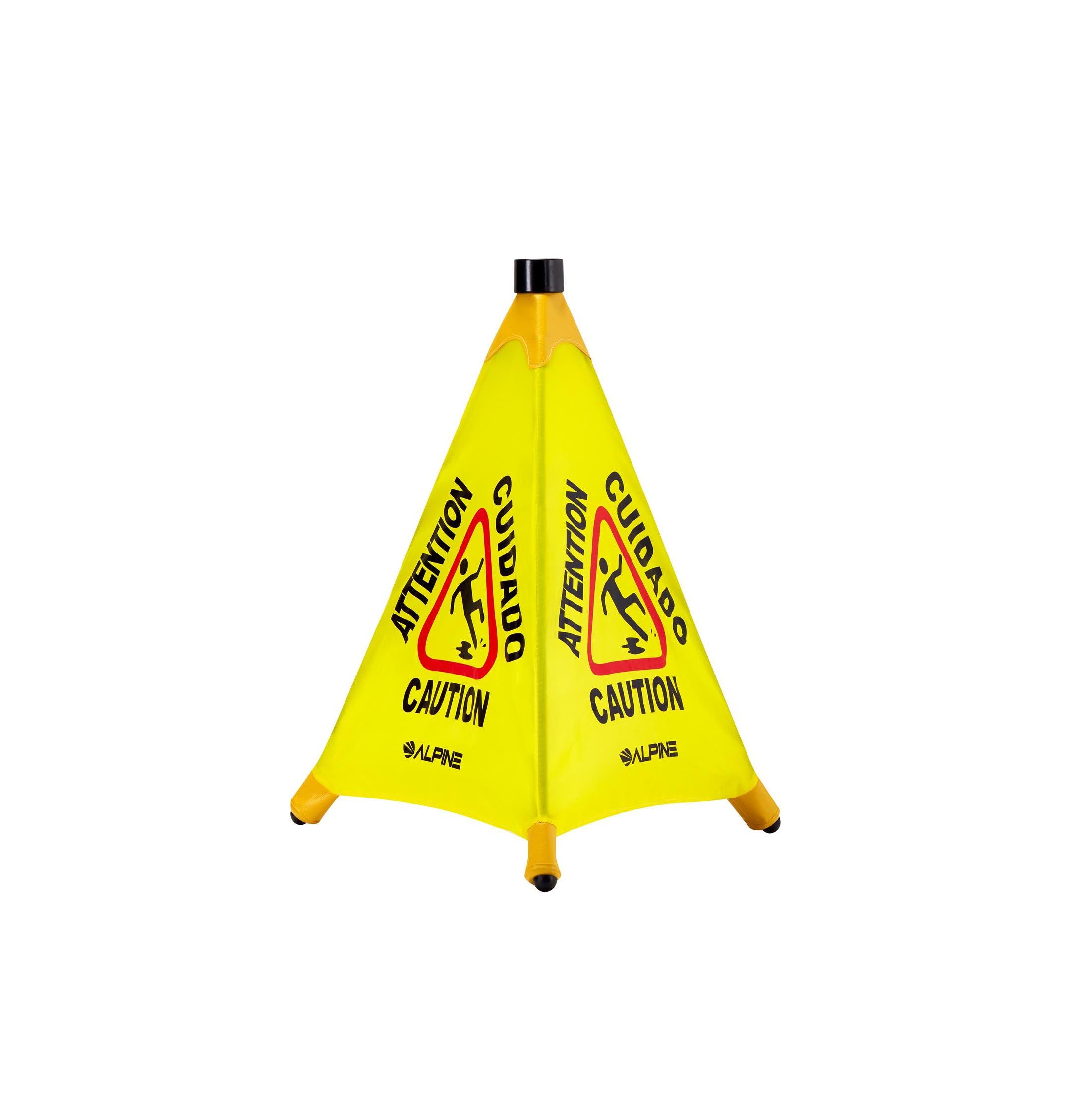Yellow Multi-Lingual Pop-Up Wet Floor Sign 5-Pack Main image
