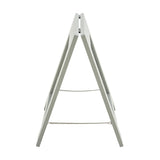 Alpine Industries Wooden Wet Floor Sign, Bilingual A-Frame Safety Sign, Gray