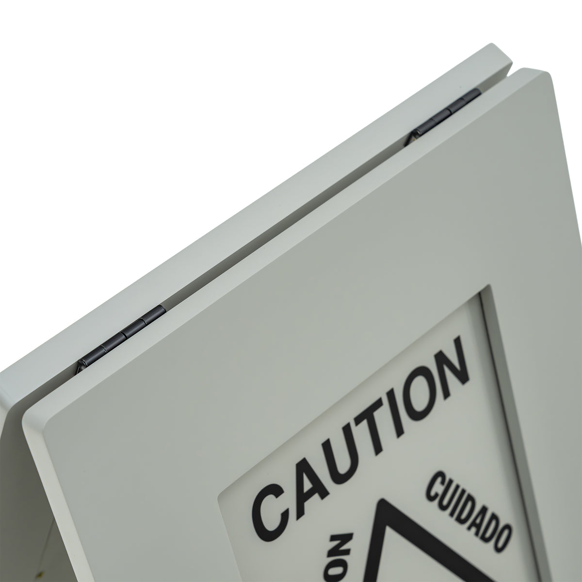 Alpine Industries Wooden Wet Floor Sign, Bilingual A-Frame Safety Sign, Gray