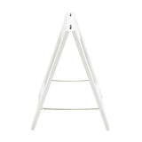Alpine Industries Wooden Wet Floor Sign, Bilingual A-Frame Safety Sign, White
