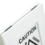Alpine Industries Wooden Wet Floor Sign, Bilingual A-Frame Safety Sign, White