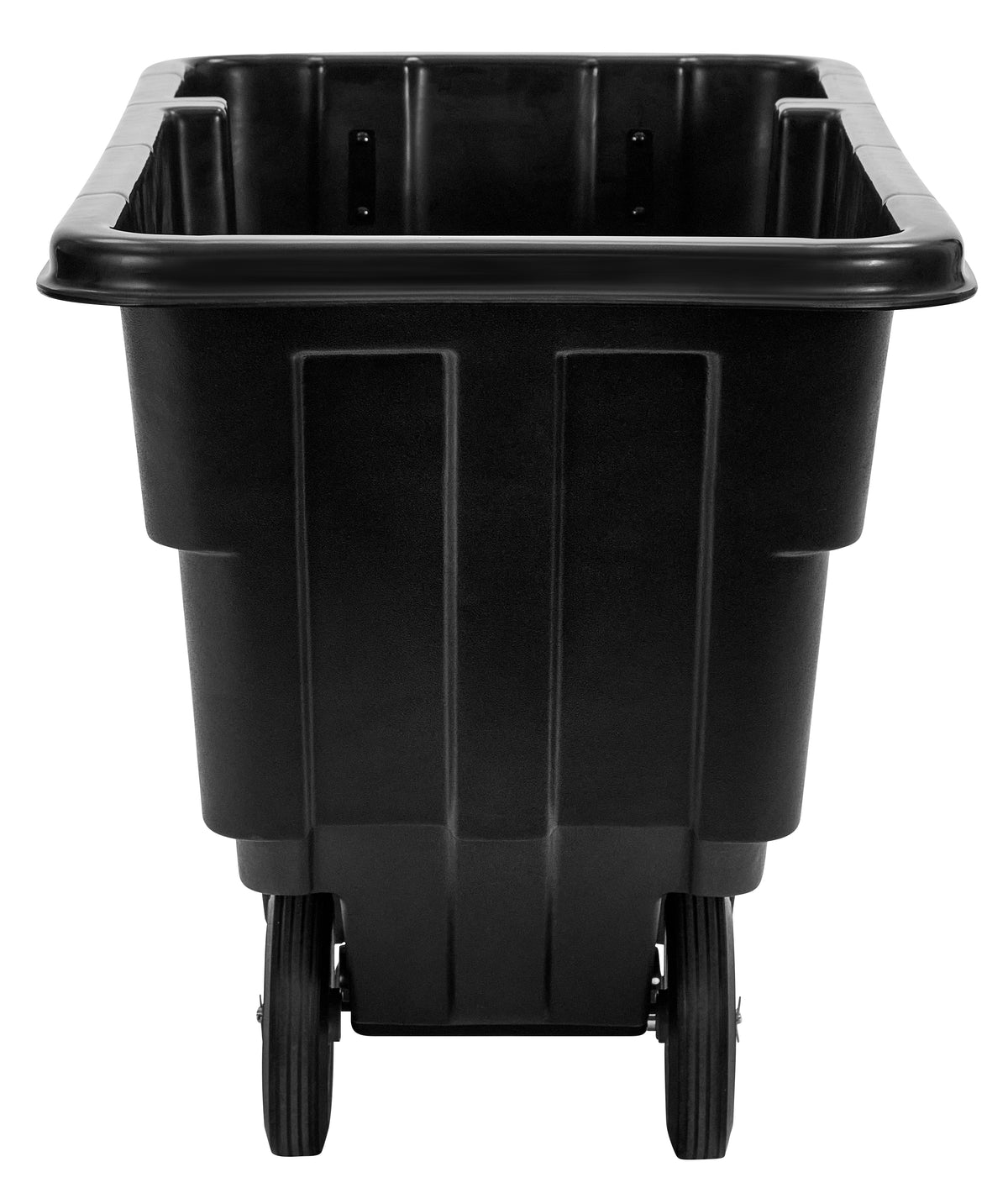 Alpine Industries 1/2 Cubic Yard Tilt Truck, 450 lb Capacity, Heavy-Duty Poly Utility Cart with Wheels, Black, 450 lb Ca