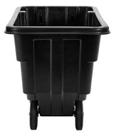 Alpine Industries 1/2 Cubic Yard Tilt Truck, 450 lb Capacity, Heavy-Duty Poly Utility Cart with Wheels, Black, 450 lb Ca