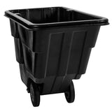 Alpine Industries 1/2 Cubic Yard Tilt Truck, 450 lb Capacity, Heavy-Duty Poly Utility Cart with Wheels, Black, 450 lb Ca