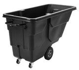 Alpine Industries 1/2 Cubic Yard Tilt Truck, 450 lb Capacity, Heavy-Duty Poly Utility Cart with Wheels, Black, 450 lb Ca
