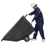 Alpine Industries 1/2 Cubic Yard Tilt Truck, 450 lb Capacity, Heavy-Duty Poly Utility Cart with Wheels, Black, 450 lb Ca