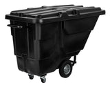 Alpine Industries 1/2 Cubic Yard Tilt Truck, 850 lb Capacity, Heavy-Duty Poly Utility Cart with Wheels, Black, 850 lb Ca