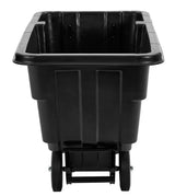 Alpine Industries 1/2 Cubic Yard Tilt Truck, 850 lb Capacity, Heavy-Duty Poly Utility Cart with Wheels, Black, 850 lb Ca