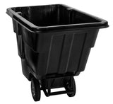 Alpine Industries 1/2 Cubic Yard Tilt Truck, 850 lb Capacity, Heavy-Duty Poly Utility Cart with Wheels, Black, 850 lb Ca