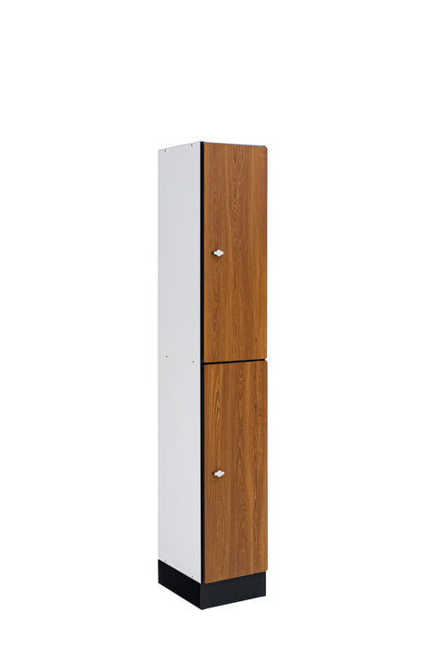 Alpine Industries Single Column, 2 Compartment, Tier Locker, Oak