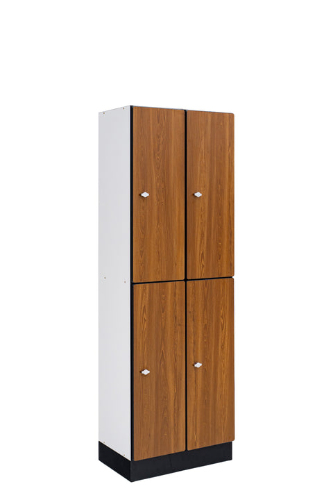 Alpine Industries Double Column, 2 Compartment, Tier Locker, Oak