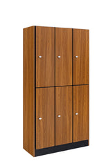 Alpine Industries Triple Column, 2 Compartment, Tier Locker, Oak