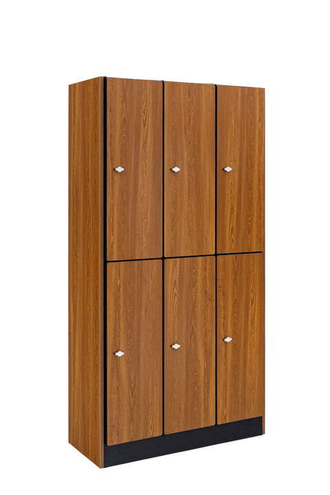 Alpine Industries Triple Column, 2 Compartment, Tier Locker, Oak