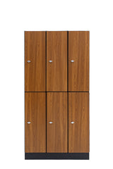 Alpine Industries Triple Column, 2 Compartment, Tier Locker, Oak