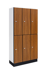 Alpine Industries Triple Column, 2 Compartment, Tier Locker, Oak