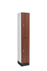 Alpine Industries Single Column, 2 Compartment, Tier Locker, Walnut