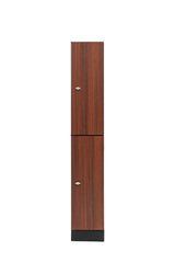 Alpine Industries Single Column, 2 Compartment, Tier Locker, Walnut