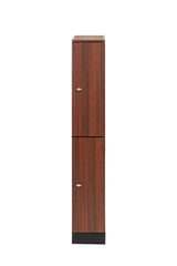 Alpine Industries Single Column, 2 Compartment, Tier Locker, Walnut