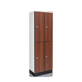 Alpine Industries Double Column, 2 Compartment, Tier Locker, Walnut