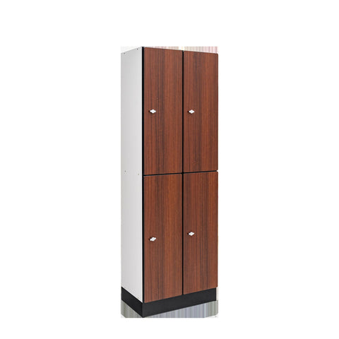Alpine Industries Double Column, 2 Compartment, Tier Locker, Walnut