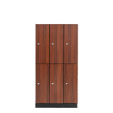 Alpine Industries Triple Column, 2 Compartment, Tier Locker, Walnut