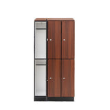 Alpine Industries Triple Column, 2 Compartment, Tier Locker, Walnut