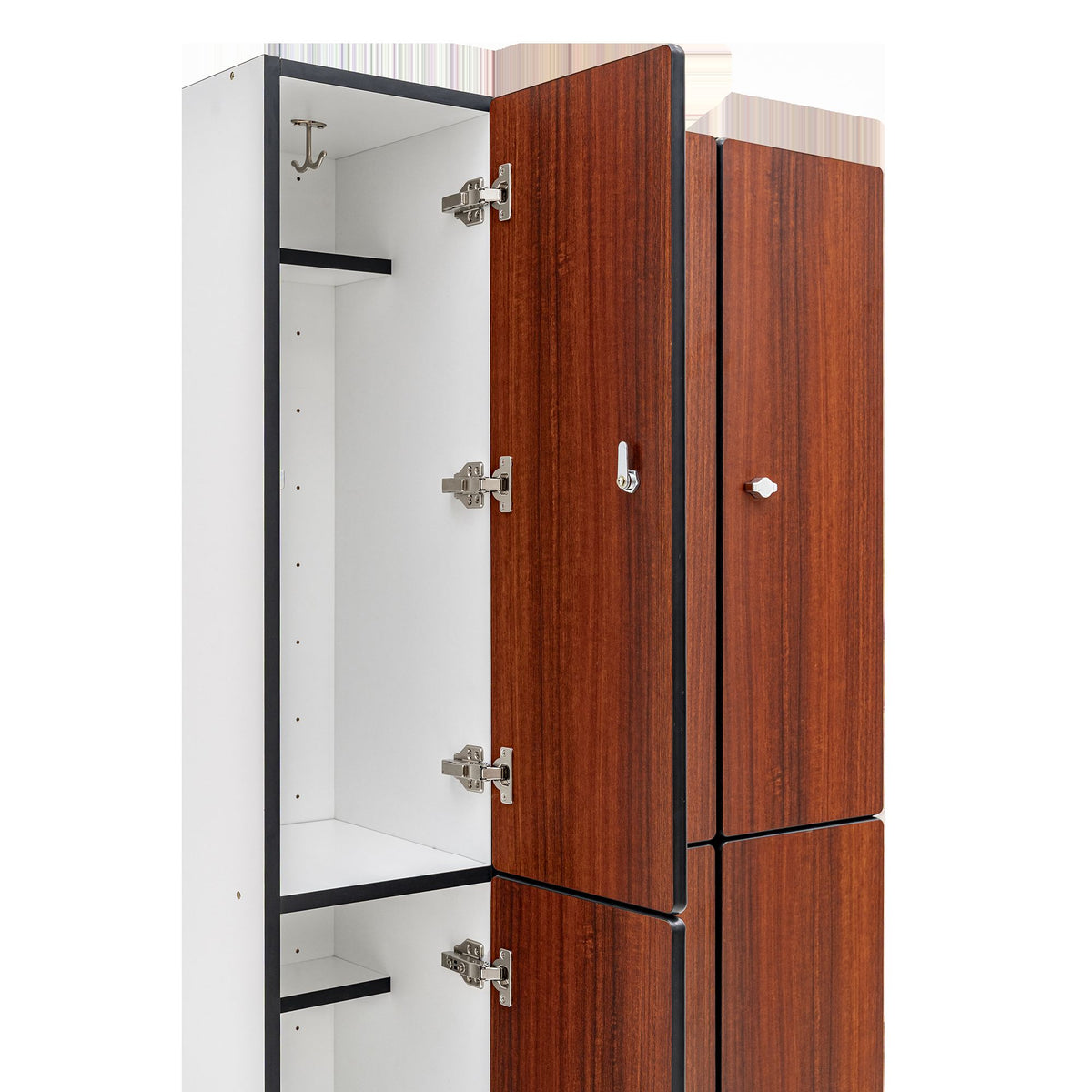 Alpine Industries Triple Column, 2 Compartment, Tier Locker, Walnut