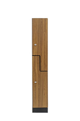 Alpine Industries Single Column, 2 Compartment, Z Style Locker, Oak