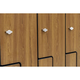 Alpine Industries Single Column, 2 Compartment, Z Style Locker, Oak