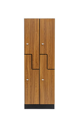 Alpine Industries Double Column, 2 Compartment, Z Style Locker, Oak