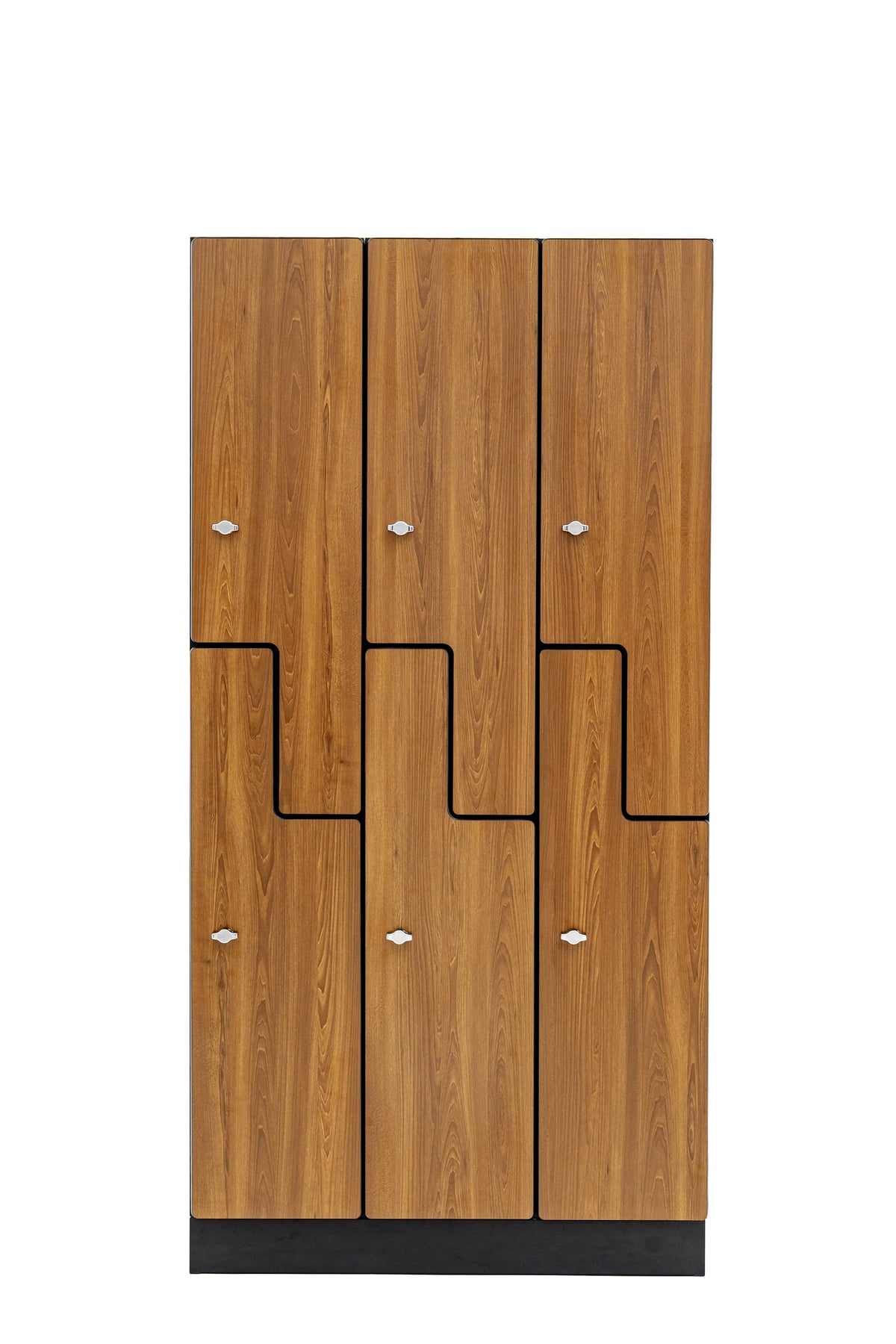 Alpine Industries Triple Column, 2 Compartment, Z Style Locker, Oak