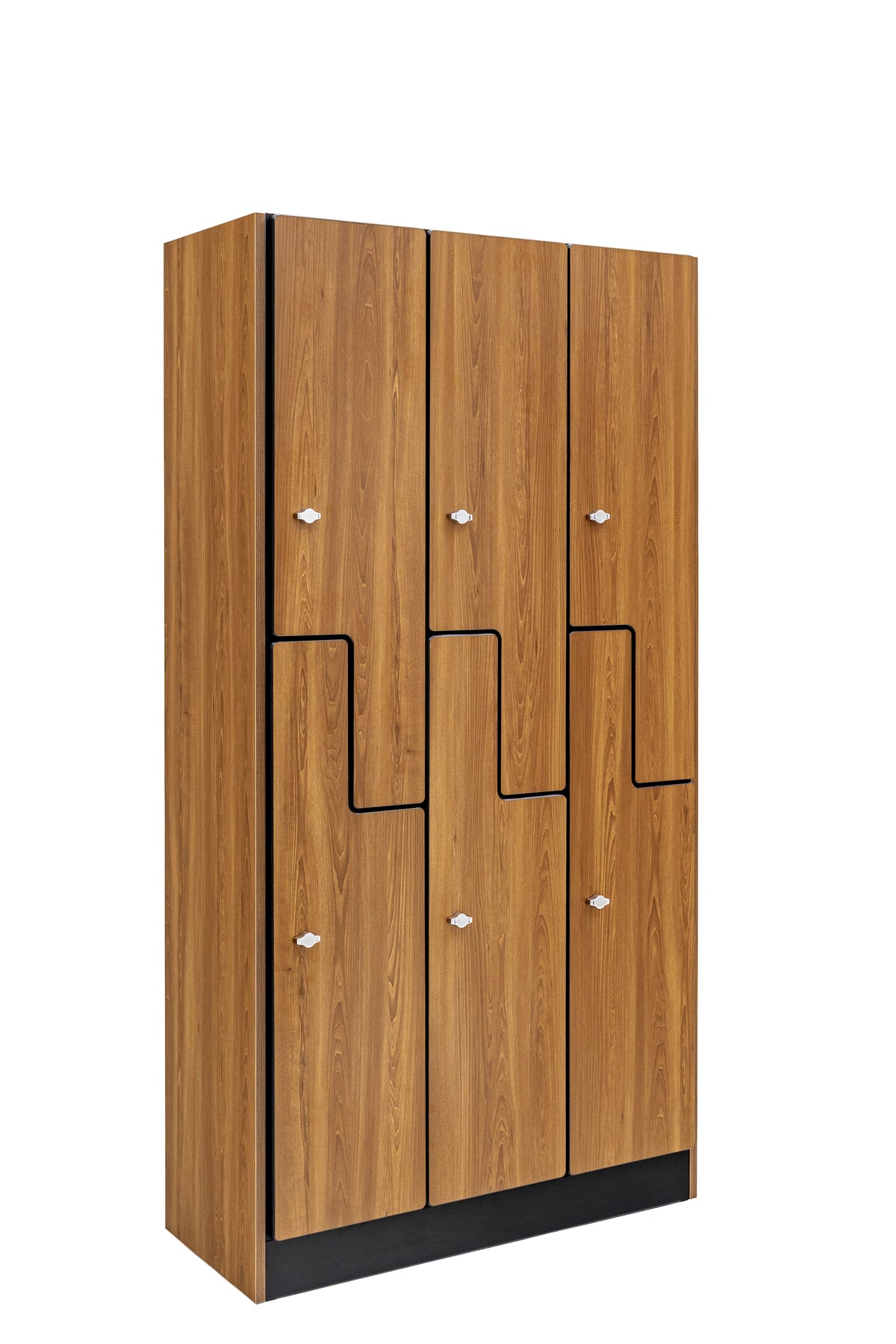 Alpine Industries Triple Column, 2 Compartment, Z Style Locker, Oak