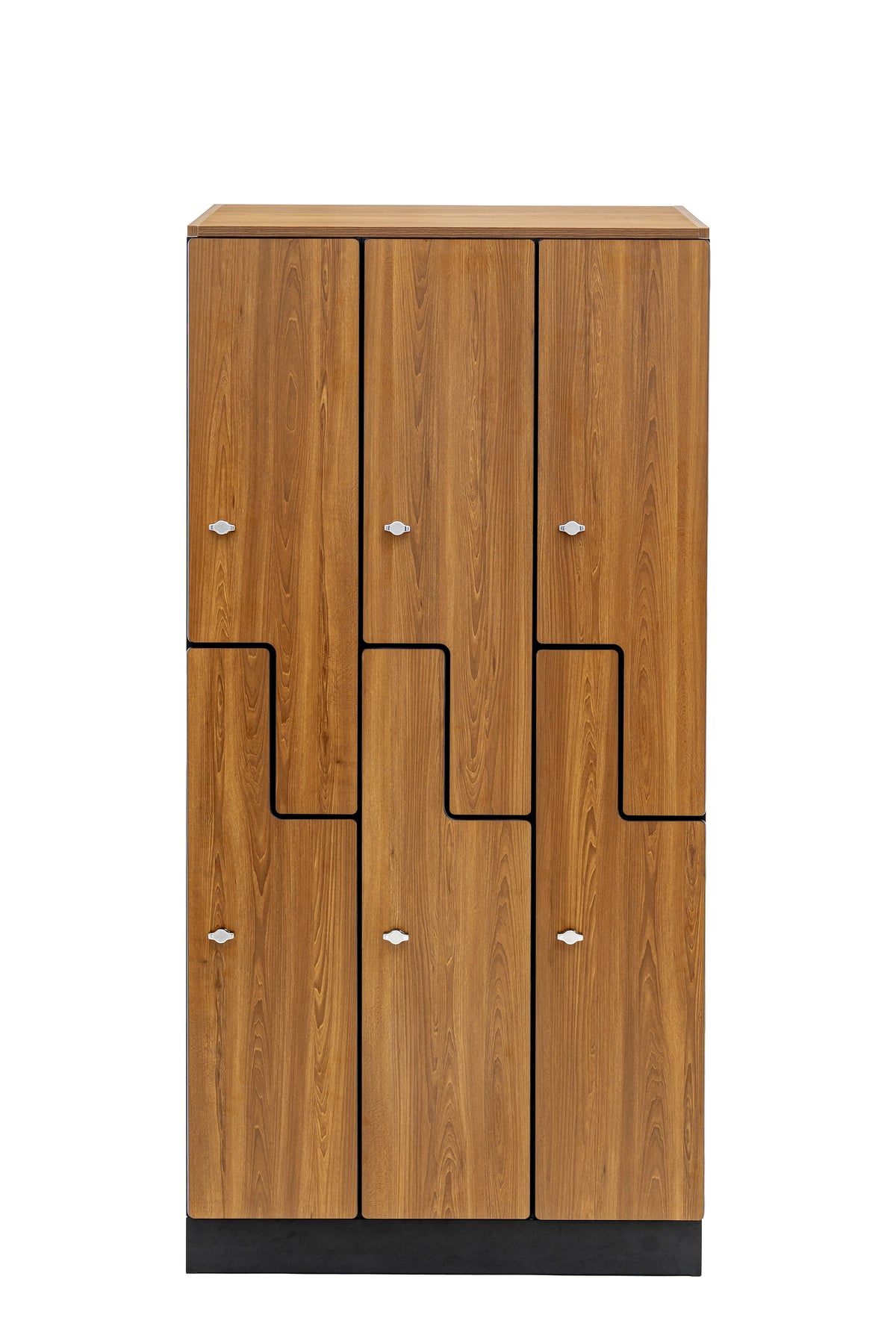 Alpine Industries Triple Column, 2 Compartment, Z Style Locker, Oak