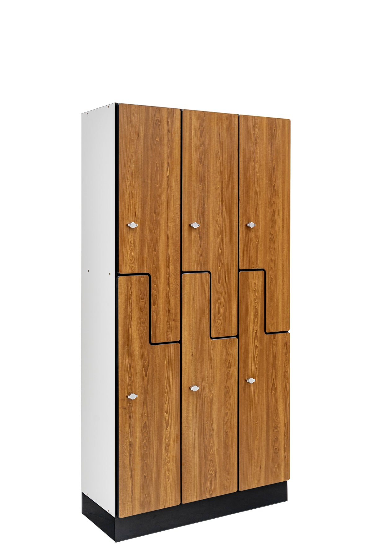 Alpine Industries Triple Column, 2 Compartment, Z Style Locker, Oak