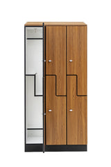 Alpine Industries Triple Column, 2 Compartment, Z Style Locker, Oak