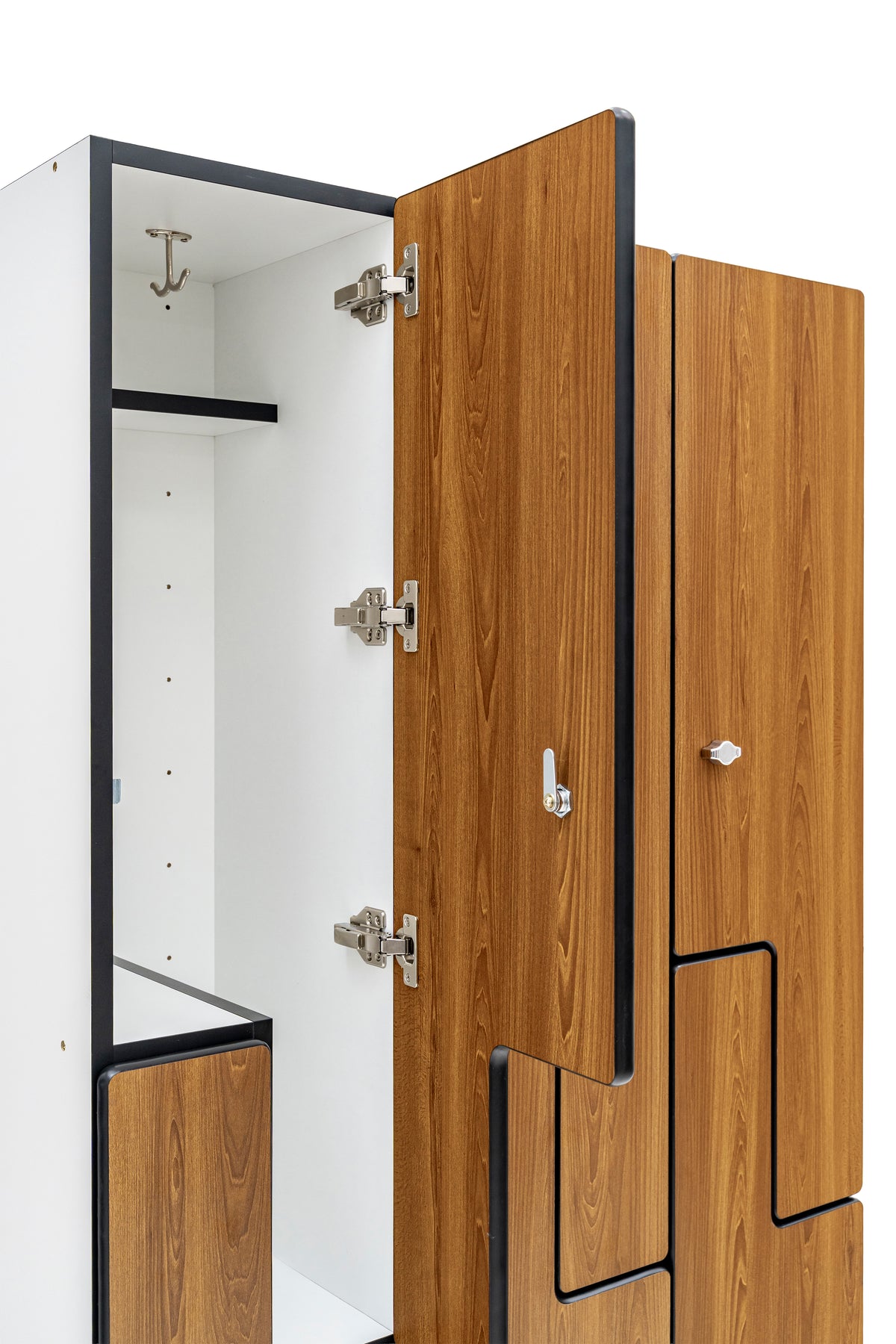 Alpine Industries Triple Column, 2 Compartment, Z Style Locker, Oak