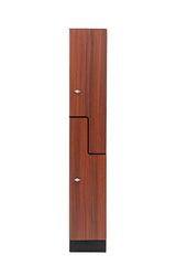 Alpine Industries Single Column, 2 Compartment, Z Style Locker, Walnut