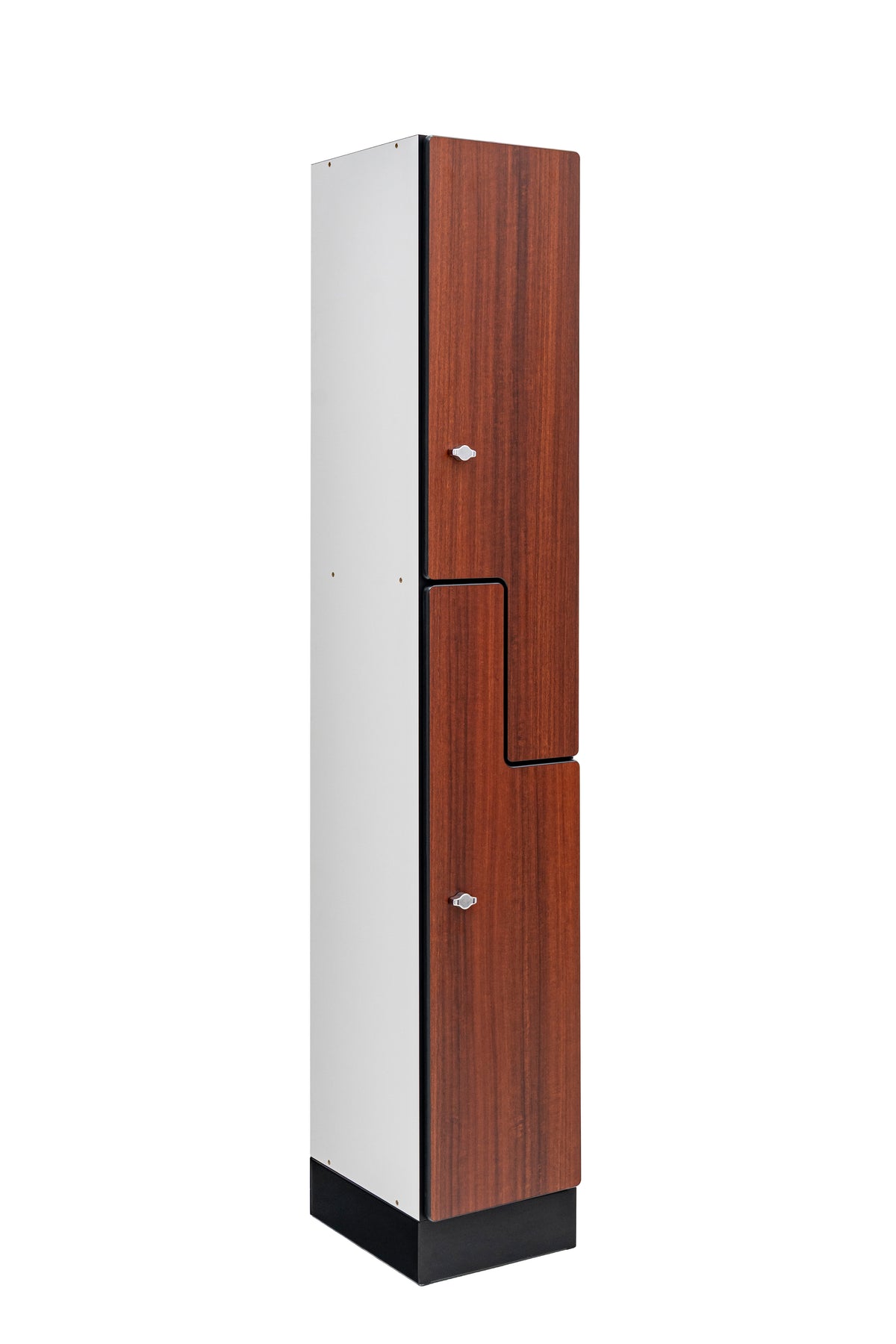 Alpine Industries Single Column, 2 Compartment, Z Style Locker, Walnut