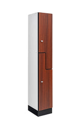Alpine Industries Single Column, 2 Compartment, Z Style Locker, Walnut