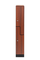 Alpine Industries Single Column, 2 Compartment, Z Style Locker, Walnut