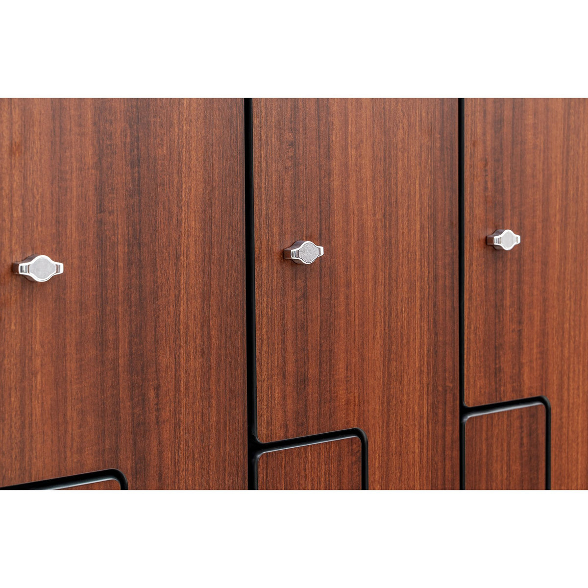 Alpine Industries Single Column, 2 Compartment, Z Style Locker, Walnut