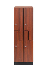 Alpine Industries Double Column, 2 Compartment, Z Style Locker, Walnut