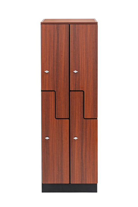 Alpine Industries Double Column, 2 Compartment, Z Style Locker, Walnut