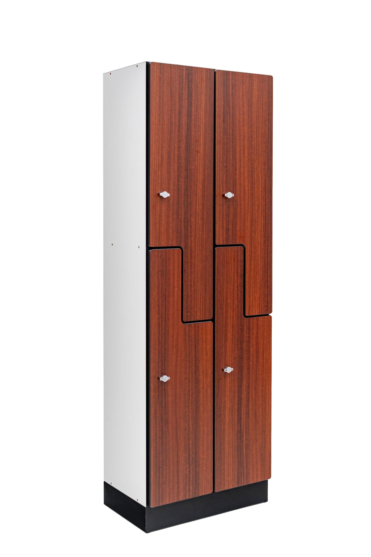 Alpine Industries Double Column, 2 Compartment, Z Style Locker, Walnut