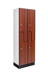 Alpine Industries Double Column, 2 Compartment, Z Style Locker, Walnut