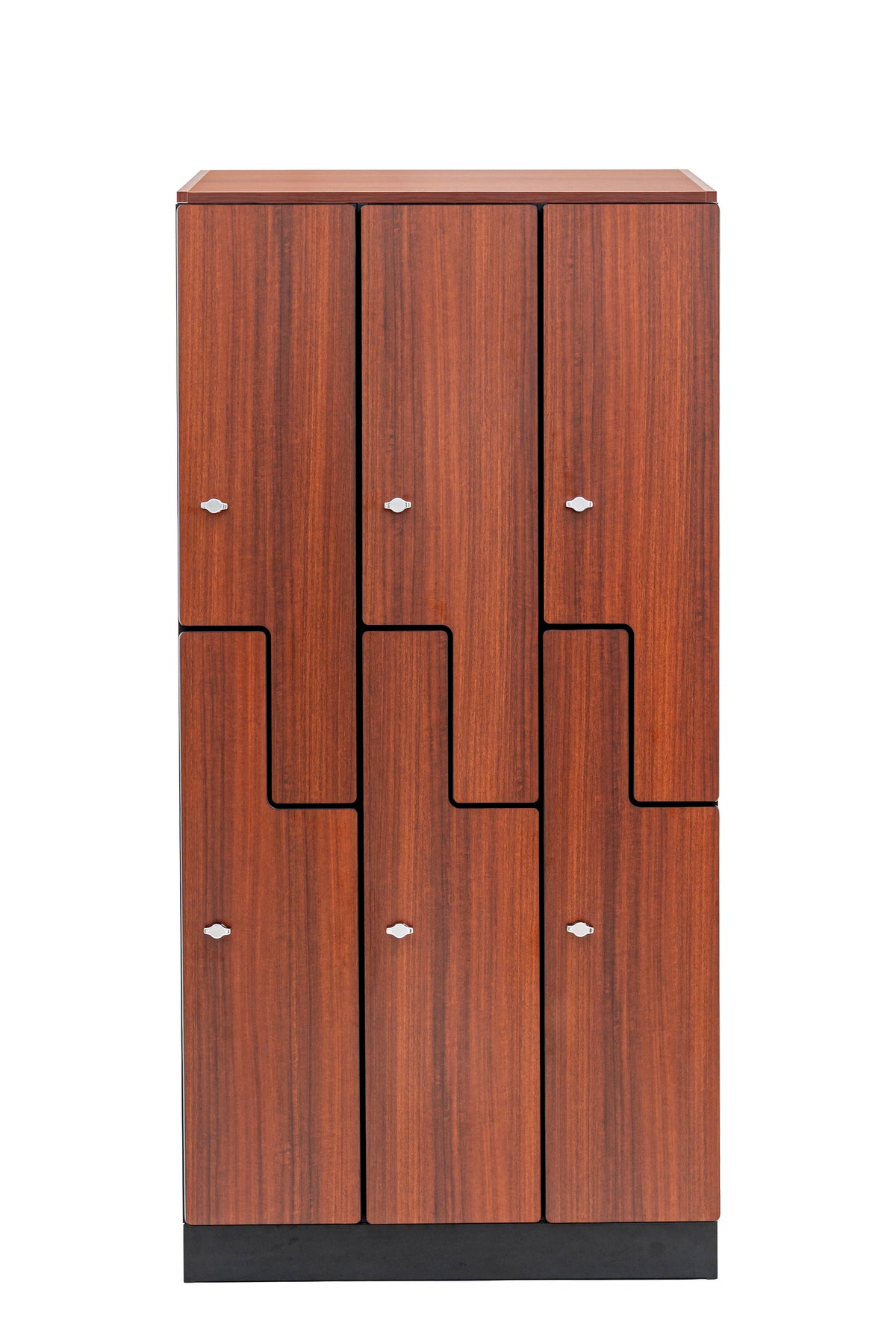 Alpine Industries Triple Column, 2 Compartment, Z Style Locker, Walnut