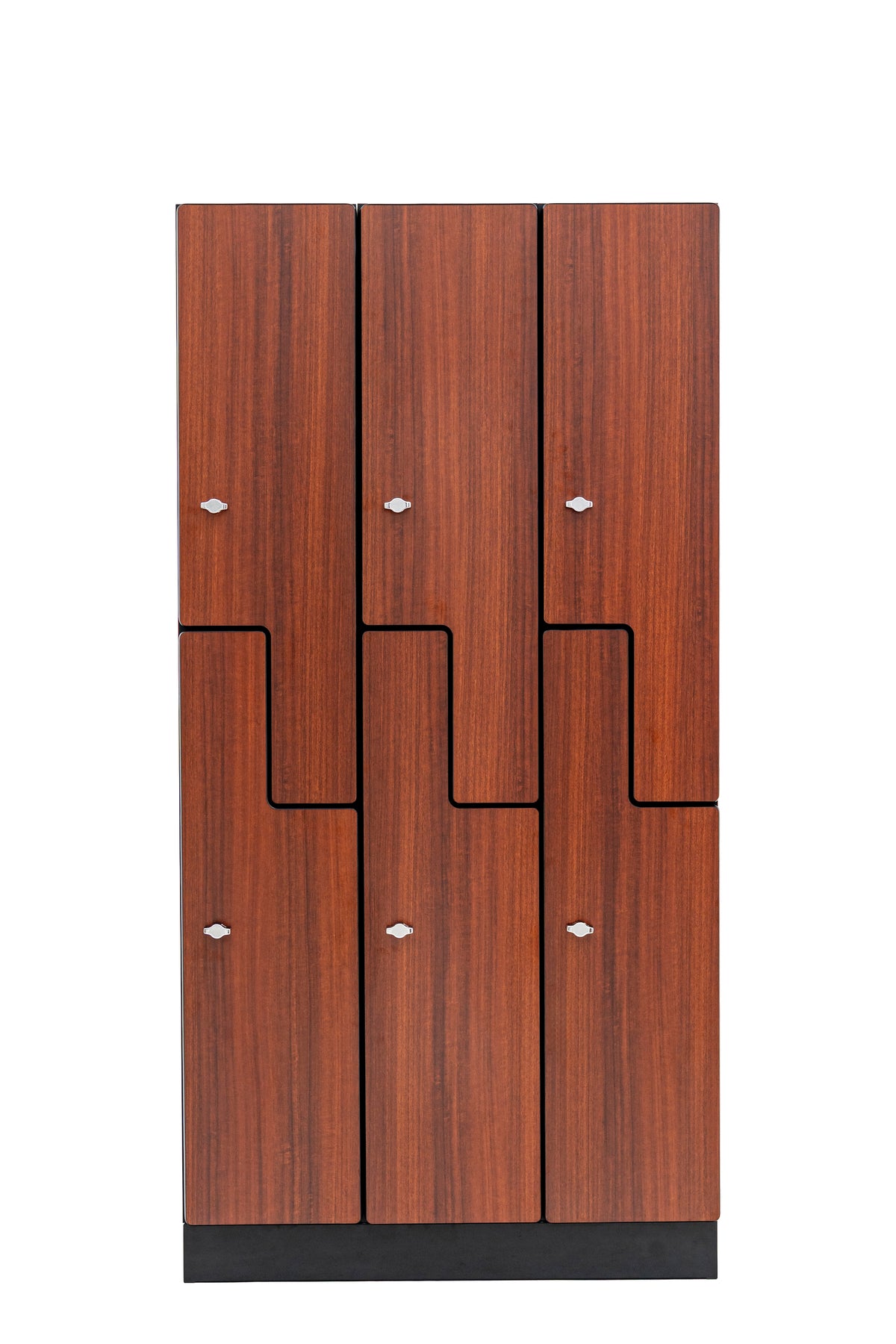 Alpine Industries Triple Column, 2 Compartment, Z Style Locker, Walnut